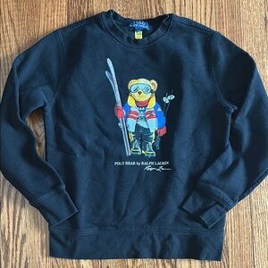 Polo by Ralph Lauren Black Hoodie with Bear Graphic